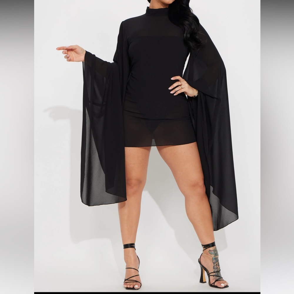 Over It Mesh Mini Dress - black